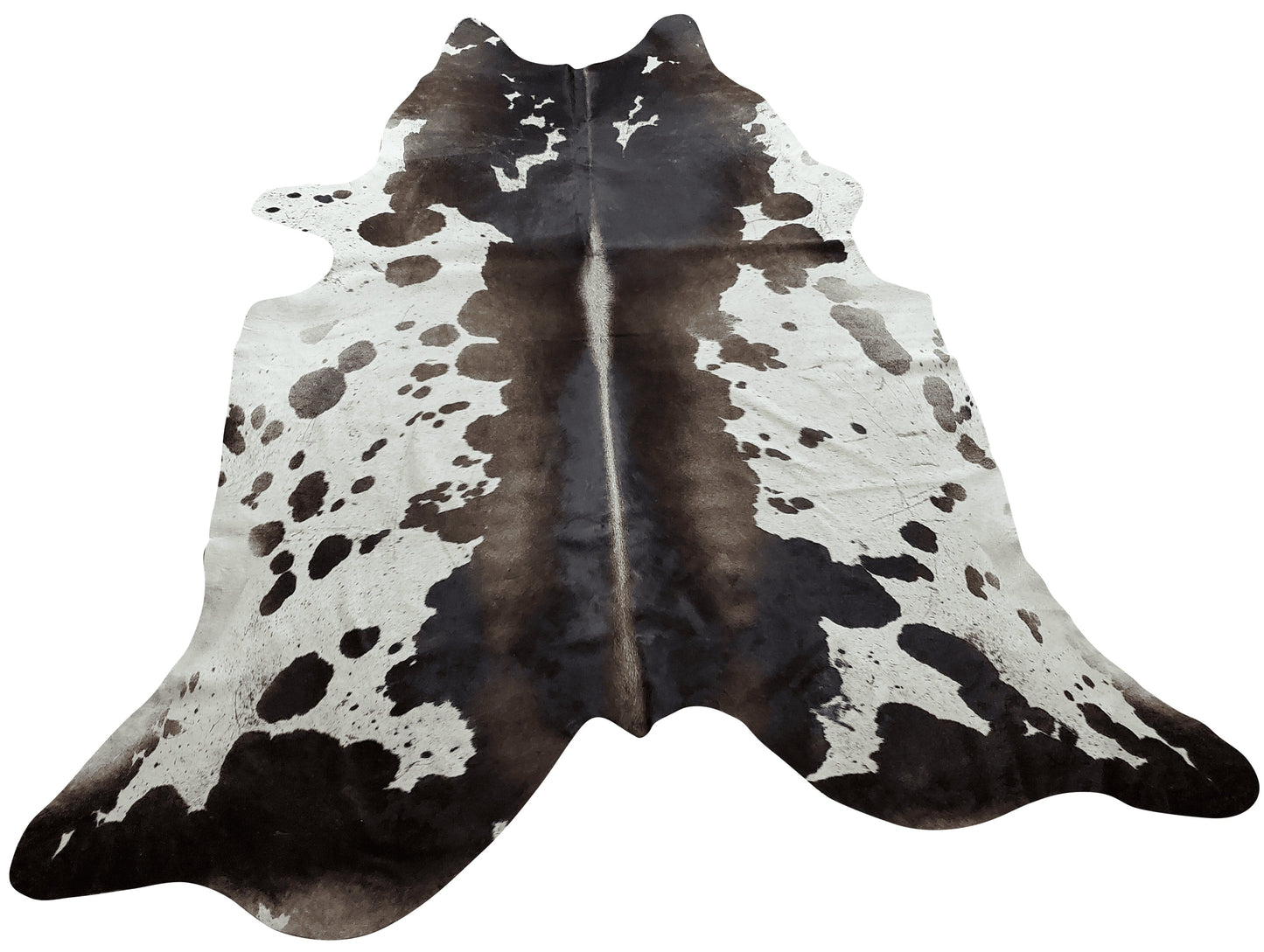 Charcoal Grey White Cowhide Rug 7.9ft x 7ft