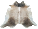 A very beautiful and extra large dark gray cowhide rug in fully natural and real, selected for exotic markings, discounted and for less, these cowhides.