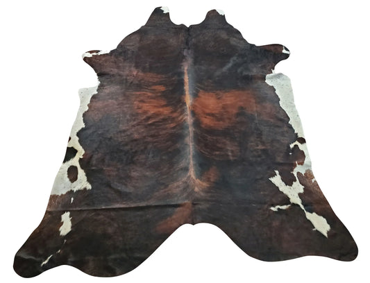 Extra Large Dark cowhide Rug 8.9ft x 7ft