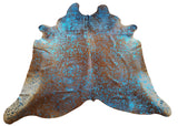 These turquoise cowhide rugs are very soft/pliable and not stiff at all which makes these great for upholstery, draped over furniture or even wall decor. Use this cowhide rug as entryway decor, hang it on your wall or can be also be used as bed cover. 