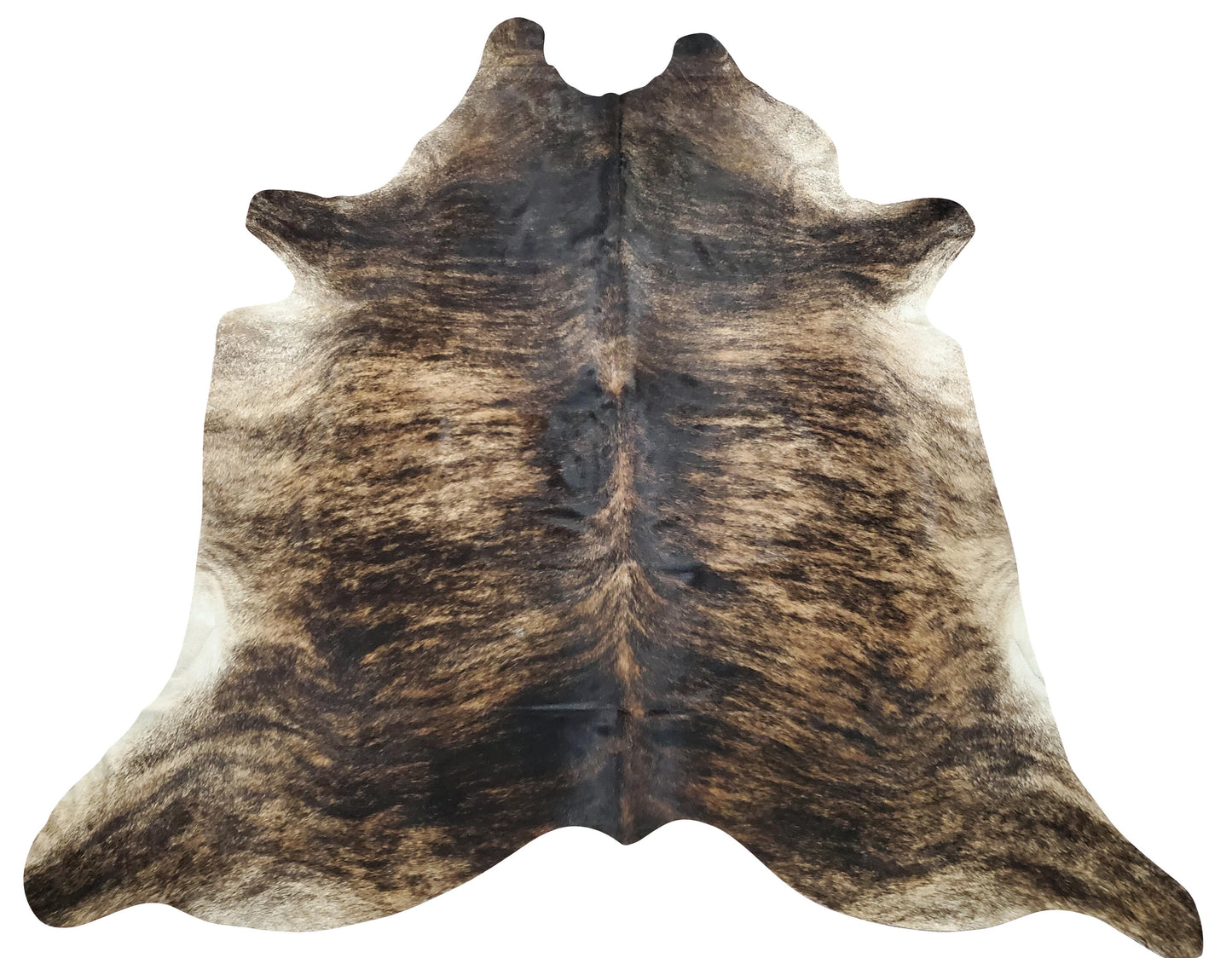 Genuine Cowhide Rug Brindle Tricolor 8.3ft X 7ft