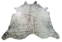 Speckled Silver Metallic Cowhide Rug 7.5ft x 7.5ft