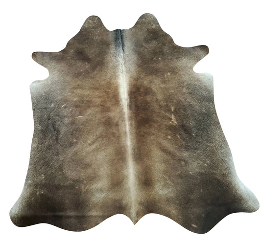 Extra Small Cowhide Rug Dark Tan Black 4.5ft x 4.3ft