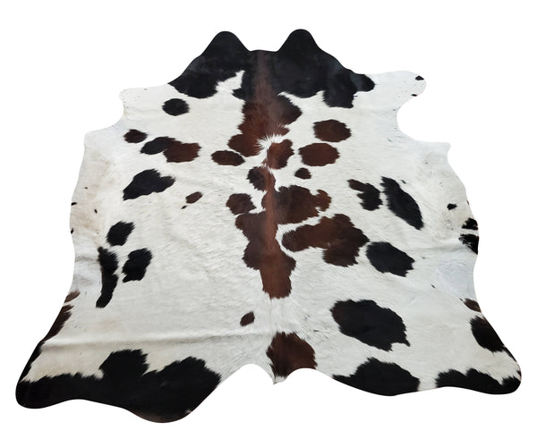 This genuine tricolor cowhide rug is beautiful, perfect for a country-themed kitchen, this rug is considered all natural and hypoallergenic for pets, very soft and smooth to walk on.