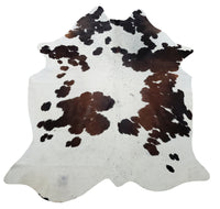 Small Tricolor Natural Cowhide Rug 6ft x 5.4ft