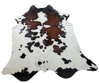 Exotic Large Tricolor Cowhide Rug 7.4ft x 6.1ft