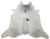 This is absolutely beautiful grey cowhide rug with some tan, the colors are superb and transform the space. 