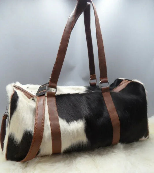 Cowhide Duffle Bags Real Leather Overnight Travel