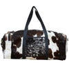 Dark cowhide weekender bag travel duffel leather
