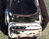 Cow Fur Back Pack Black And White
