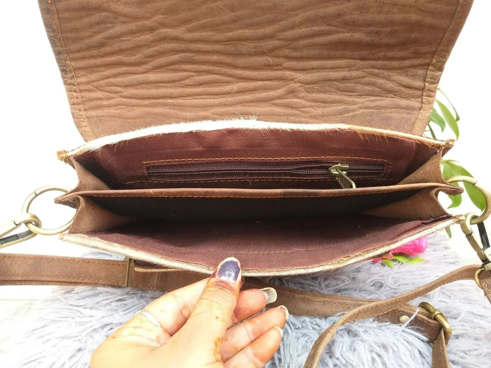 western cowhide crossbody purse for women leather shoulder bag