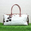 Cowhide weekender bag large travel duffel leather