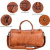 Men’s genuine leather duffel bag travel weekender holdall