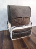 Grey White Cowhide Leather Backpack Exotic Hair On Hide