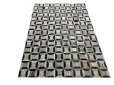 grey cowhide patchwork rug