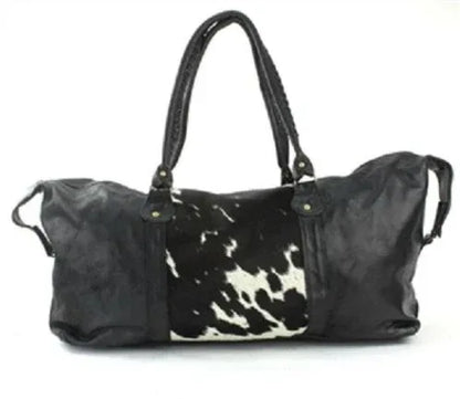 Cowhide Overnight Bag Travel Gym Duffle Leather