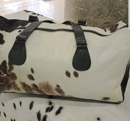 Cowhide Weekender Travel Bag Leather Duffle