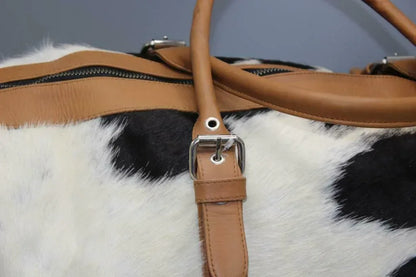 Cowhide Holdall Leather Weekender Bag – Hair On Hide Travel Duffle