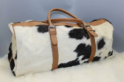 Cowhide Holdall Leather Weekender Bag – Hair On Hide Travel Duffle