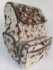 Cowhide Diaper Bag Backpack Western Cow Print Speckled Brown White