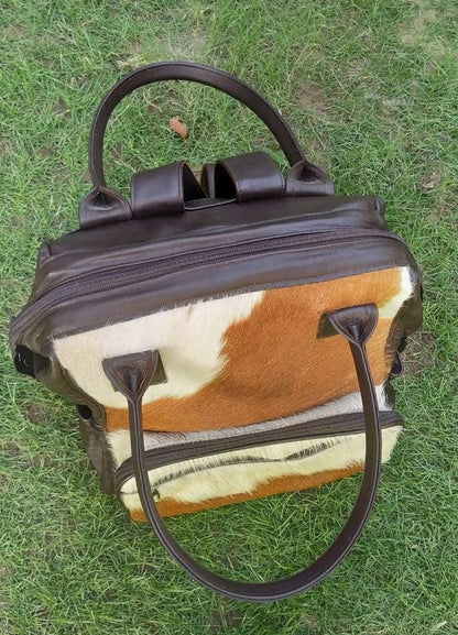 Cowhide Diaper Bag Backpack Western