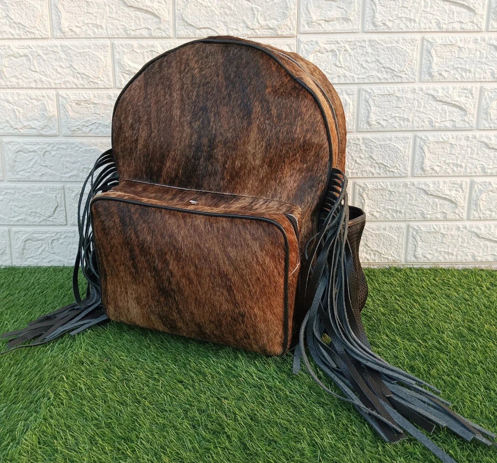 Small Cowhide Backpack Hair On Hide Leather
