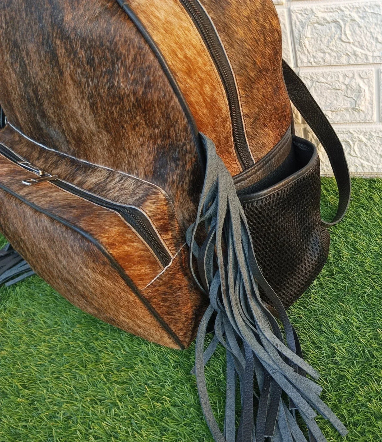 Small Cowhide Backpack Hair On Hide Leather