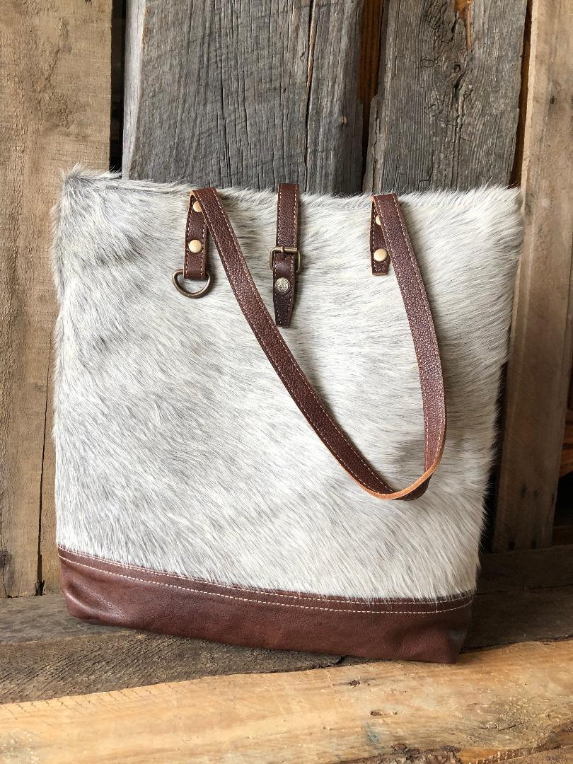 Cowhide Shoulder Bag Real Hair On Leather Handbag
