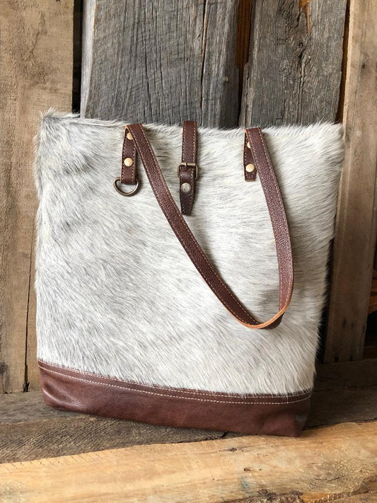 Cowhide Shoulder Bag Real Hair On Leather Handbag
