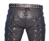 Real Leather Lace Up Biker Pants for Men Gothic Style