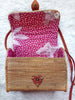 Handwoven Rattan Beach Bali Bag with Batik Lining