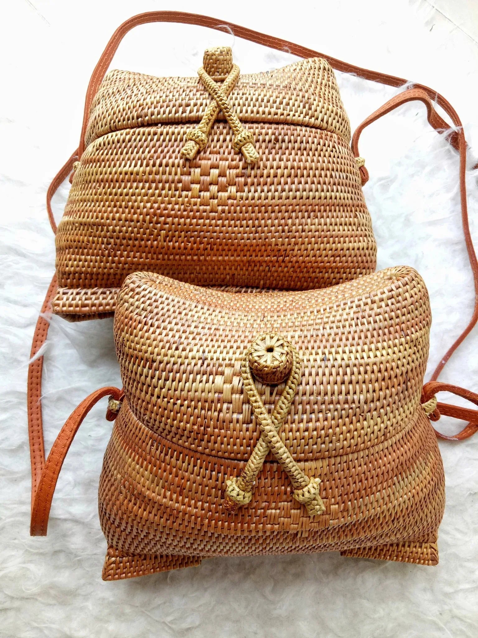 Bali rattan beach bag handmade crossbody summer