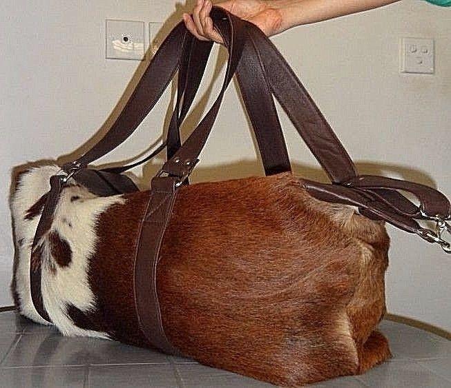 Cowhide Weekender Duffle Bag – Hair On Hide Travel Bag