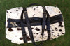 Cowhide Duffle Bag Hair On Hide Travel Bag Black White