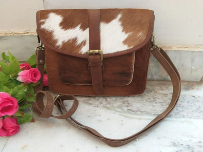 western cowhide crossbody purse for women leather shoulder bag