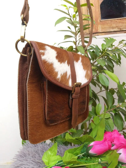 western cowhide crossbody purse for women leather shoulder bag