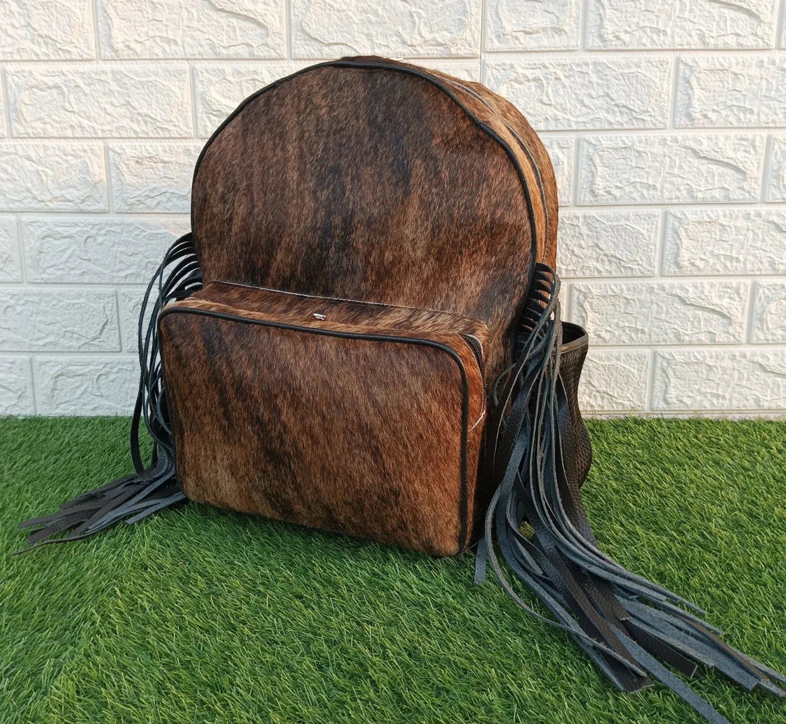 Small Cowhide Backpack Hair On Hide Leather