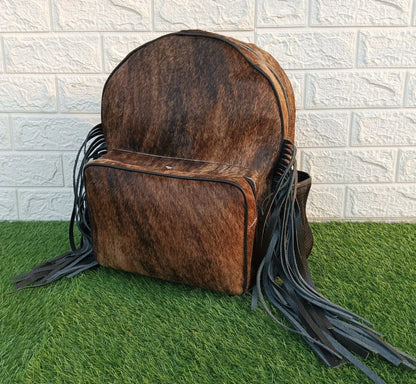 Small Cowhide Backpack Hair On Hide Leather