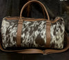 spotted cowhide duffle bag travel leather