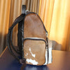 Cowhide Backpack With Tricolor Hair On Hide Leather For Travel