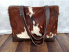 Tricolor cowhide tote bag leather shoulder handbag