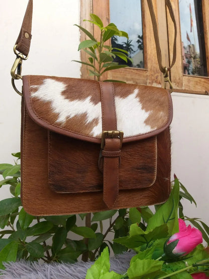 western cowhide crossbody purse for women leather shoulder bag