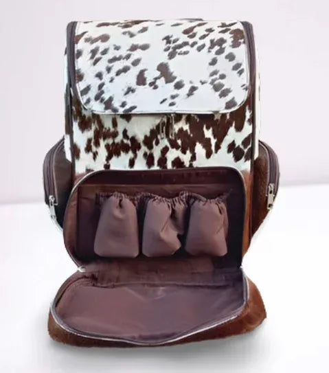 Cowhide backpack with fringe western leather backpack purse